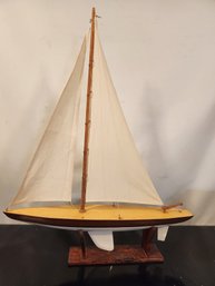 Vintage Wooden Pond Yacht