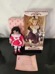 2 Hand Crafted Collectors Edition Porcelain Dolls #2