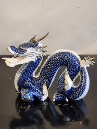 Factory Packed Cobalt Blue Porcelain Lucky Dragon