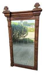 Antique Victorian Eastlake Walnut Hall Or Entry Way Mirror