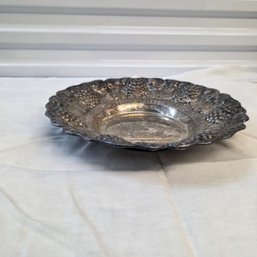 Vintage Silverplate Dish With Grape Motif
