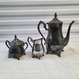 Trio Of Silver Plate Tea Pieces