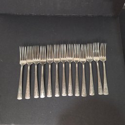 Thirteen Camelia Silverplate Forks