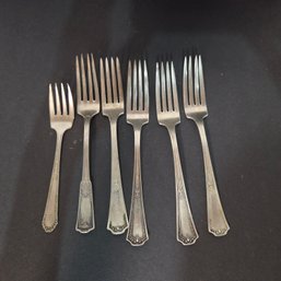 Six Assorted Silverplate Forks