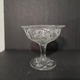 Vintage Pressed Glass Compote Candy Dish