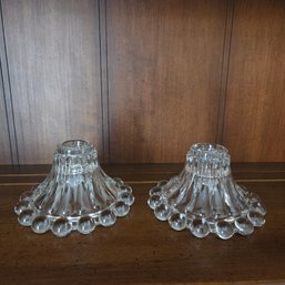 Vintage Anchor Hocking Berwick 'Boopie' Clear Glass Candlestick Holder