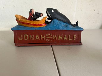 Vintage Jonah & The Whale Cast Iron Mechanical Bank