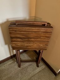 Folding Snack Tables With Holder Stand