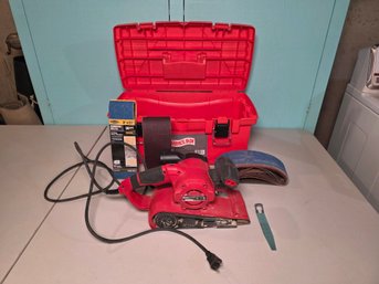 Bauer 3' X 21' Variable Speed Belt Sander With Homer Tool Box & Extra Sanding Belts