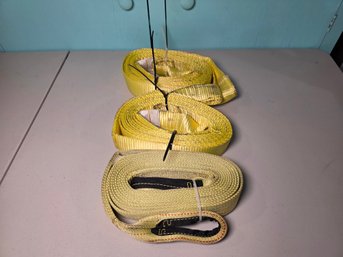 Heavy-Duty Lifting Sling Lot - 2 Haul-Master 2' X 20' Slings & 1 Two-Ton Sling