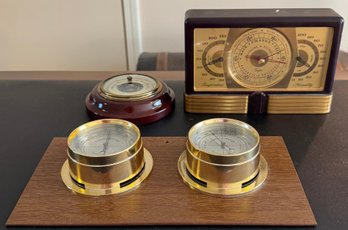 3 Vintage Barometers