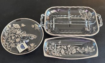 3 Pieces Silver City Sterling Silver On Crystal