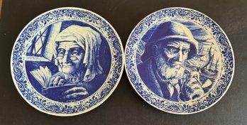 2 Vintage Ceramic Plates Bosch Freres Crafted In Belgium