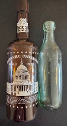 2 Vintage Bottles 1953 Presidential Inauguration Souvenir Bottle