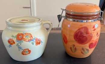 Vintage Bean Pot And Additional Container