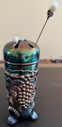 Vintage Carnival Glass Hat Pin Holder