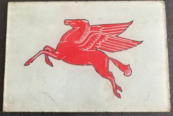 Vintage Mobil Pegasus Logo Glass