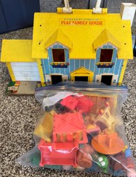 Vintage Fisher Price Play Family House And Pieces