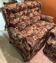 Flowered Reclining Loveseat