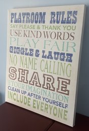 Playroom Rules Wall Hanging