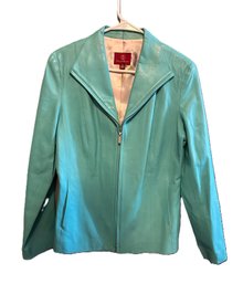 Beautiful Cole Haan Sea Green Lamb Skin Jacket-size 12