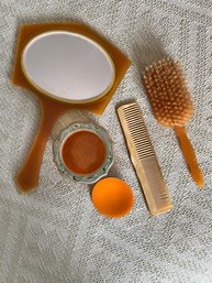 Bakelite Dresser Set With Hair Receiver