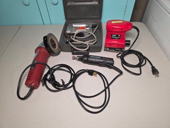 Corded Power Tool Lot - Dremel, Angle Grinder, Palm Sander & Vintage Black & Decker Corded Jigsaw