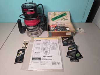Vintage Sears Craftsman Router With Stanley Router Bits & Accessories - Model 315.175040
