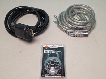 Kryptonite Cable Lock, Braided Steel Security Cable & Western Safety Combination Padlock