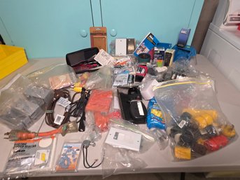 Large Electrical Repair & Hardware Lot - Amprobe Meter, GFCI Outlet, Switches, Boxes, Plugs & More