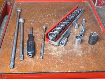 Snap-on Socket, Extension & Driver Lot - Assorted Sizes