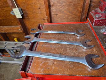 Large Forged USA Open-End Wrench Lot - 3 Pieces