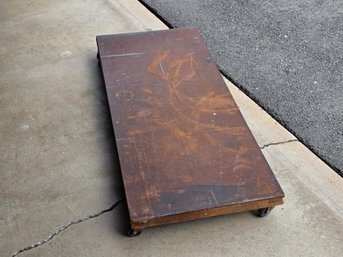 Vintage Wooden Mechanic's Creeper - Rolling Garage Shop Board