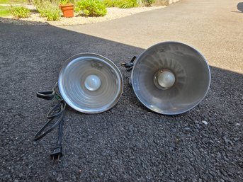 Pair Of Clamp-On Aluminum Reflector Work Lights