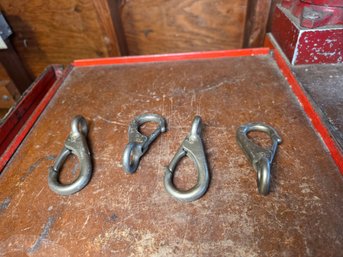 Set Of 4 Italian Forged Eye Hooks / Lifting Hooks