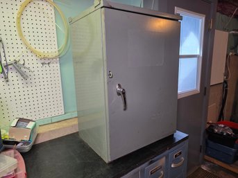 Vintage Metal Storage Cabinet With Shelves