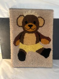 70s Teddy Bear Needlepoint Art