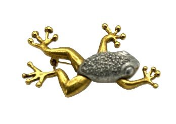 Vintage Silver And Gold Toned Frog Pin