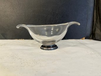 Vintage 1940's .925 Sterling Silver Glass Designer Nut Candy Serving Dish Bowl