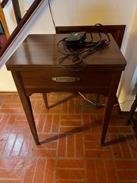 Singer Sewing Machine In Wood Cabinet