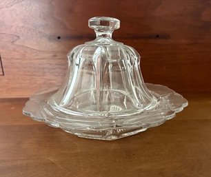 Clear Glass Covered Butter Dish