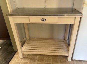 Kitchen Prep Counter With Stainless Steel Top