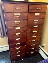 Vintage Tall Multi Drawer Card Catalog Style Dresser