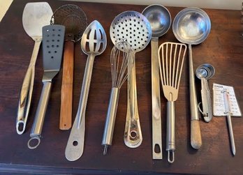 Assorted Cooking Tools, Mostly Stainless Steel