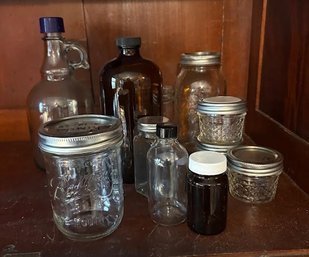 Assorted Glass Jars