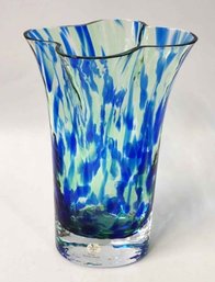 SEA GLASBRUK SWEDEN RENATE Recycled DESIGNED BLUE GREEN 8' GLASS VASE