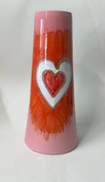 Bellini Piu Pottery Vase Handmade In Italy Valentines Rare