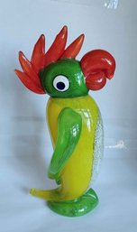 Hand Blown Art Glass Parrot Bird 9'