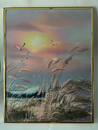 Oil Painting On Board Beachcomber Scene By Peterson