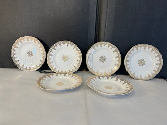 Set Of 6 Antique KPM Germany Porcelain Plates